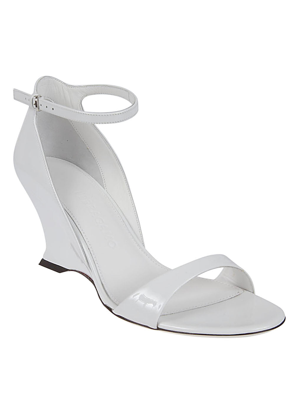 Ferragamo leather adjustable wedge sandals