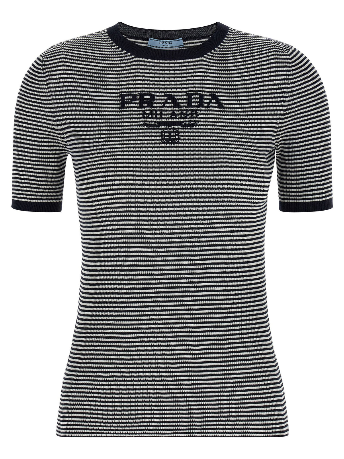 Prada Striped Silk T-shirt