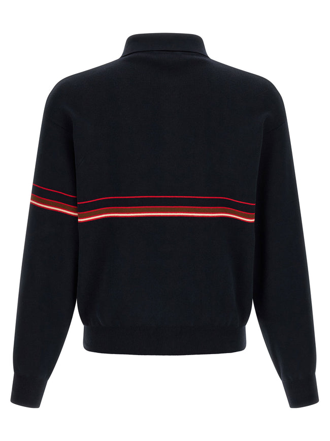 Versace Inlaid Striped Polo Shirt