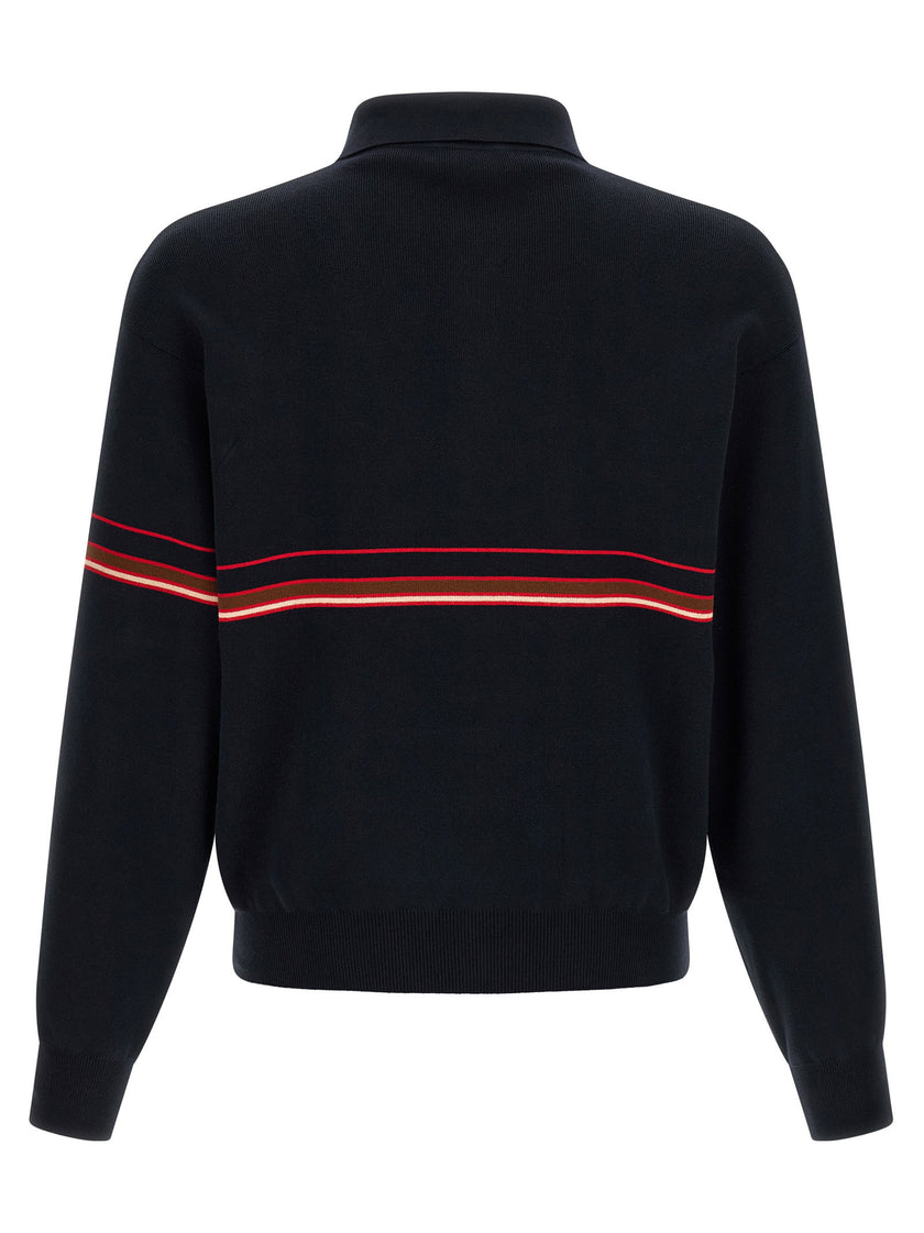 Versace Inlaid Striped Polo Shirt