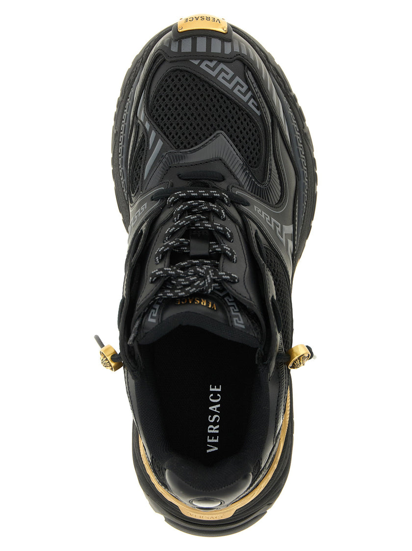 Versace Mesh And Leather Sneakers