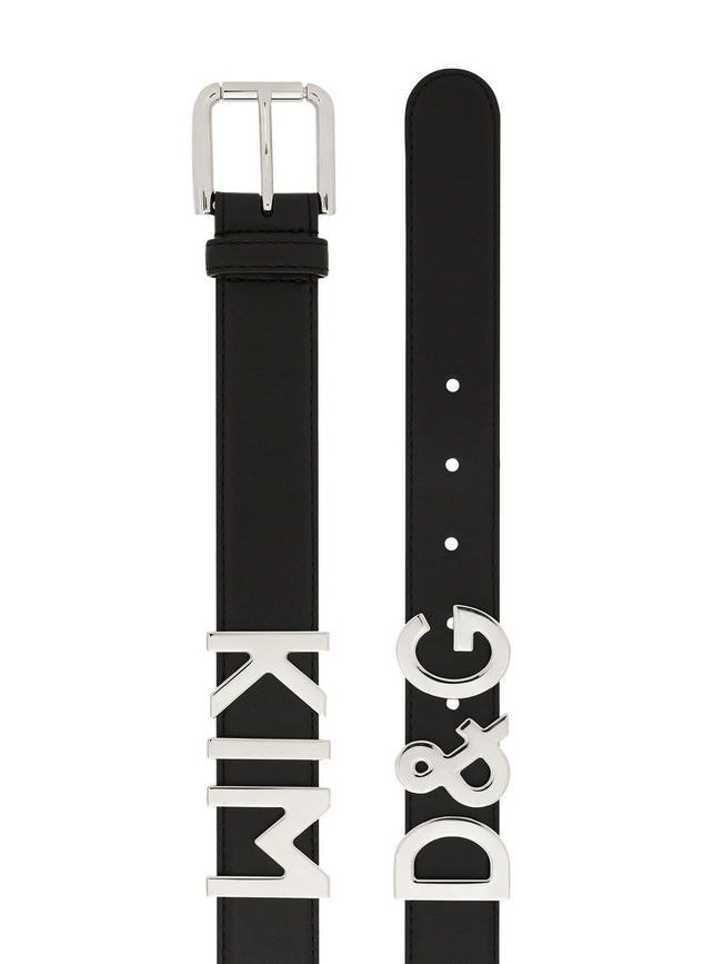 Dolce & Gabbana  logo-lettering Leather Belt
