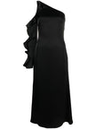 David Koma Ruffle detail one shoulder midi dress