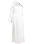 David Koma Ruffle detail one shoulder midi dress