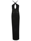 Monot Pre Cut-out detail silk crepe long dress