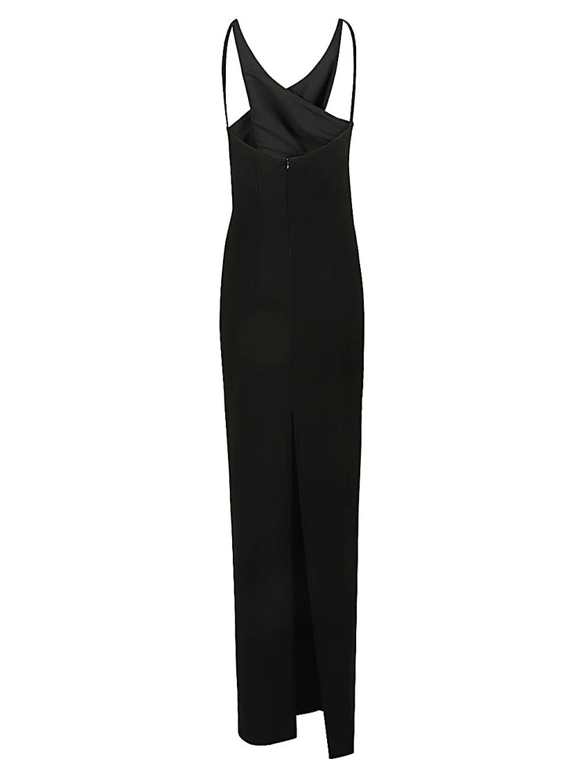 Monot Pre Cut-out detail silk crepe long dress