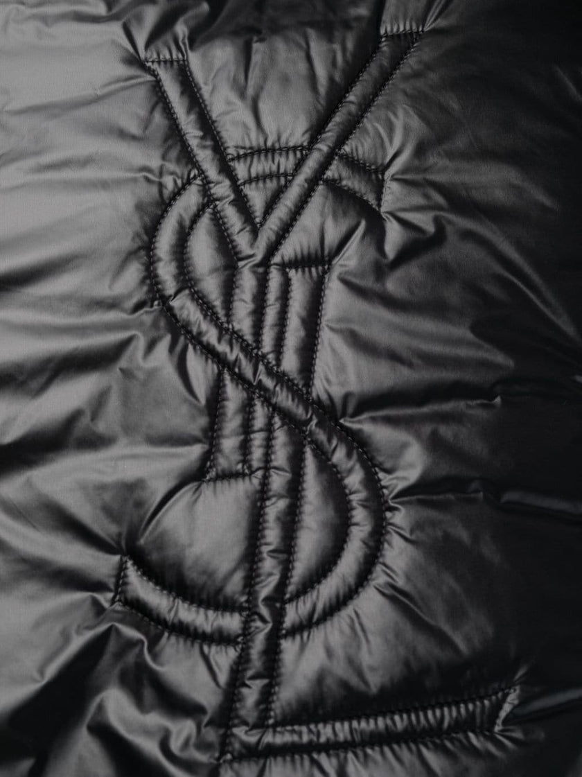 Saint Laurent Cassandre logo-embossed hooded raincoat