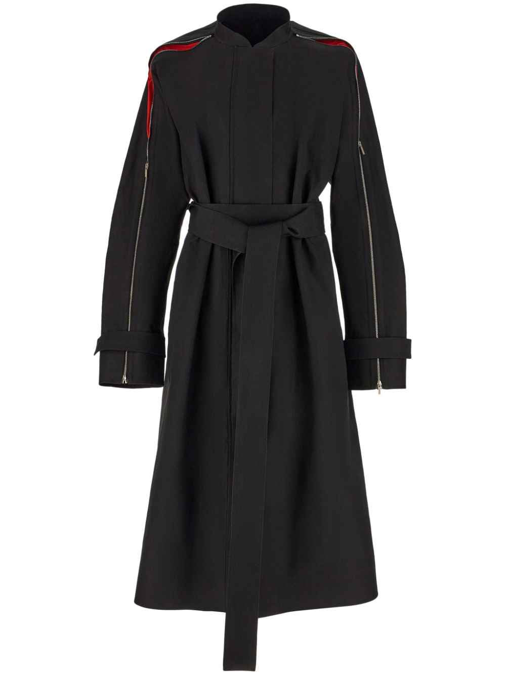 Ferragamo Zip-detail cotton belted trench coat