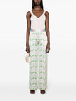Casablanca Printed silk straight leg trousers
