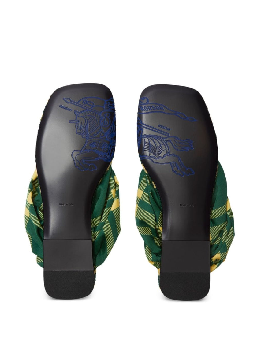Burberry check pool flat slides