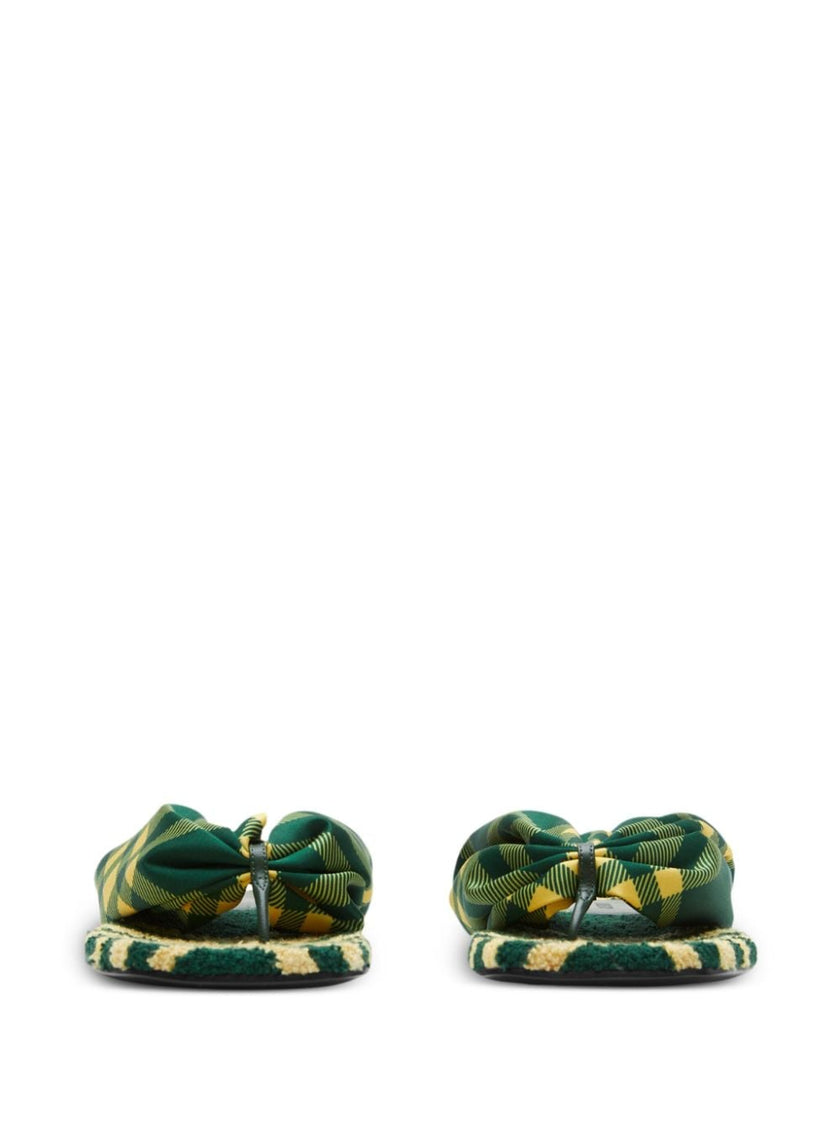 Burberry check pool flat slides