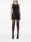 Alessandra Rich Logo ribbed cotton tank top