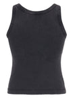 Alessandra Rich Logo ribbed cotton tank top
