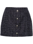 Alessandra Rich Sequin checked tweed mini skirt