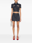 Alessandra Rich Sequin checked tweed mini skirt