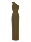 Saint Laurent One shoulder silk dress