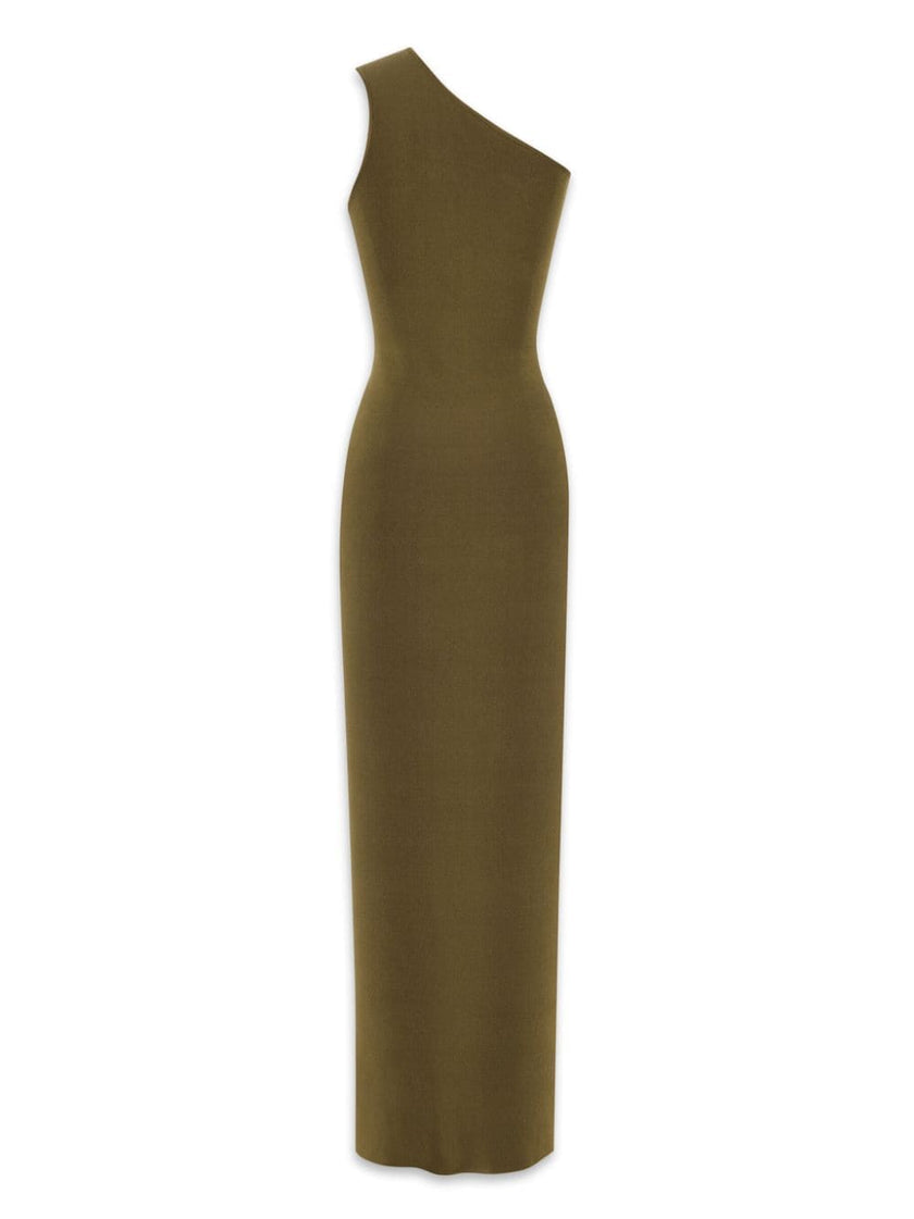 Saint Laurent One shoulder silk dress