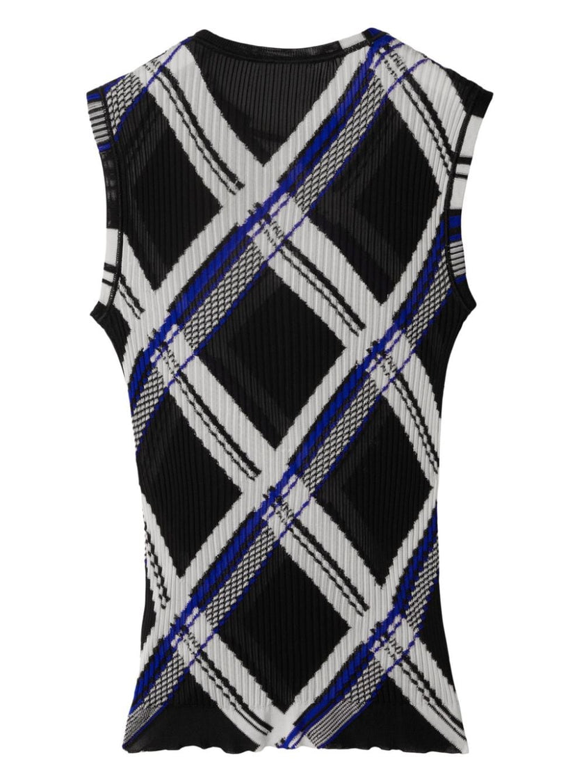 Burberry checked silk top