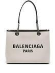 Balenciaga Logo Print Canvas Tote Bag