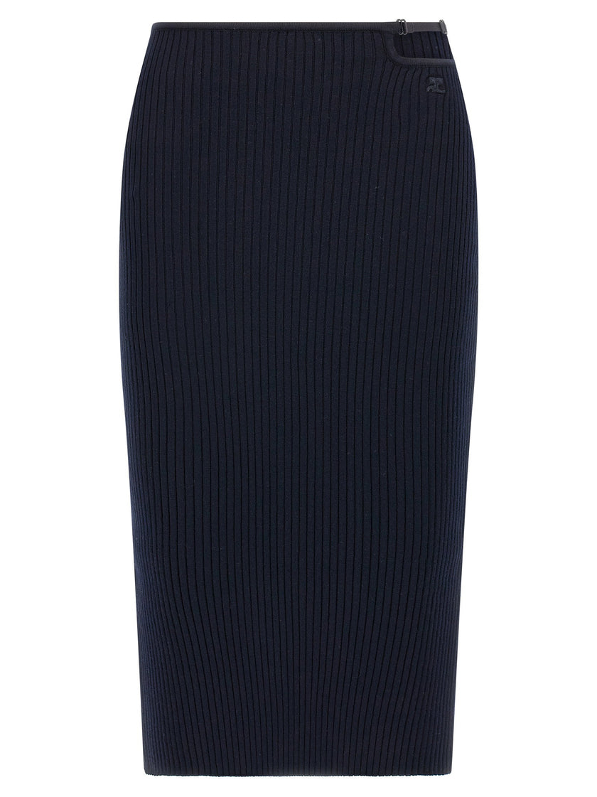 Courreges Loop Rib Knit Skirt