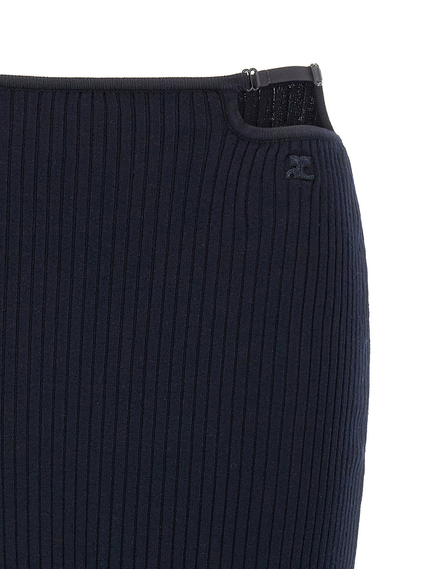 Courreges Loop Rib Knit Skirt