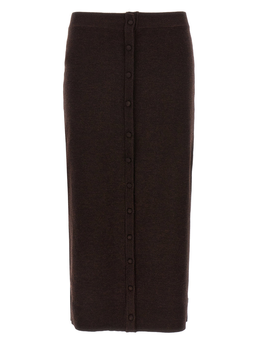 Victoria Beckham Bottoni Midi Skirt