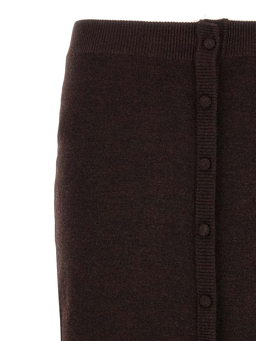 Victoria Beckham Bottoni Midi Skirt