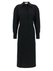 Victoria Beckham Long Sleeve Polo Collar Midi Dress