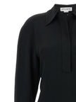 Victoria Beckham Long Sleeve Polo Collar Midi Dress