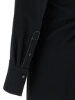 Victoria Beckham Long Sleeve Polo Collar Midi Dress