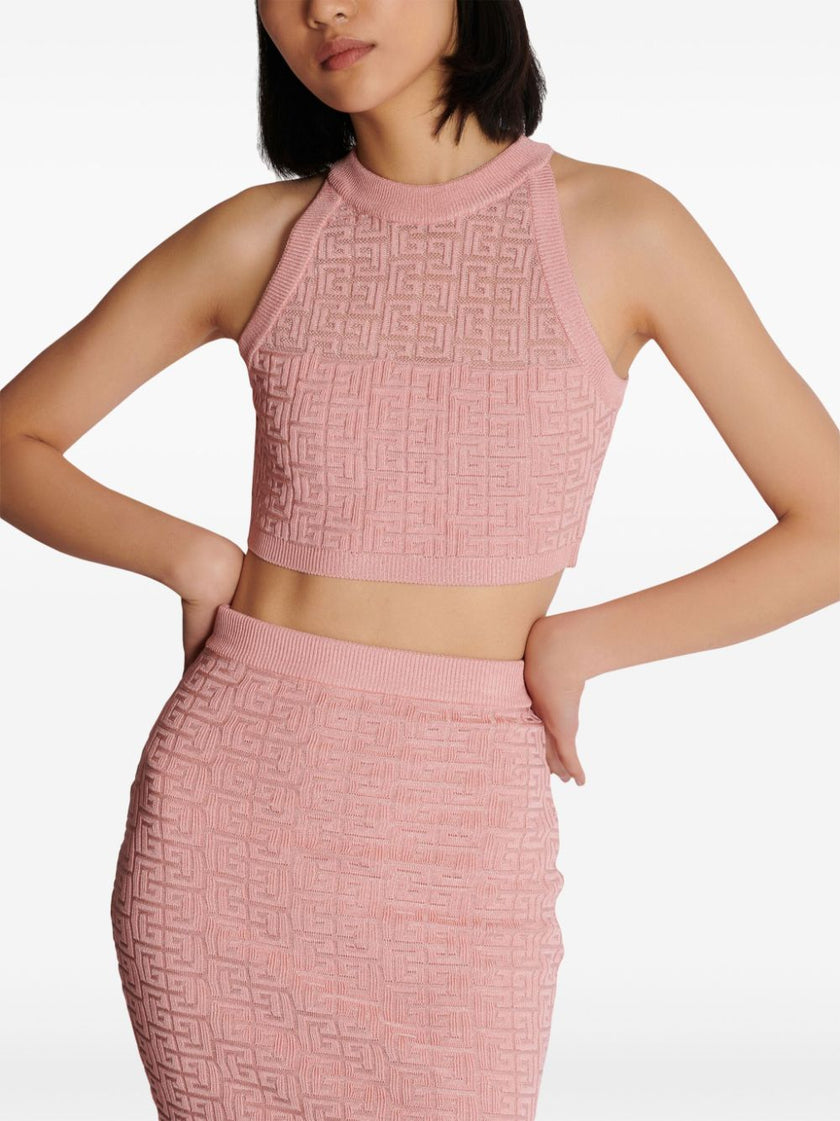 Balmain PB Labyrinth knit top