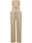 Saint Laurent strapless belted cotton jumpsuit