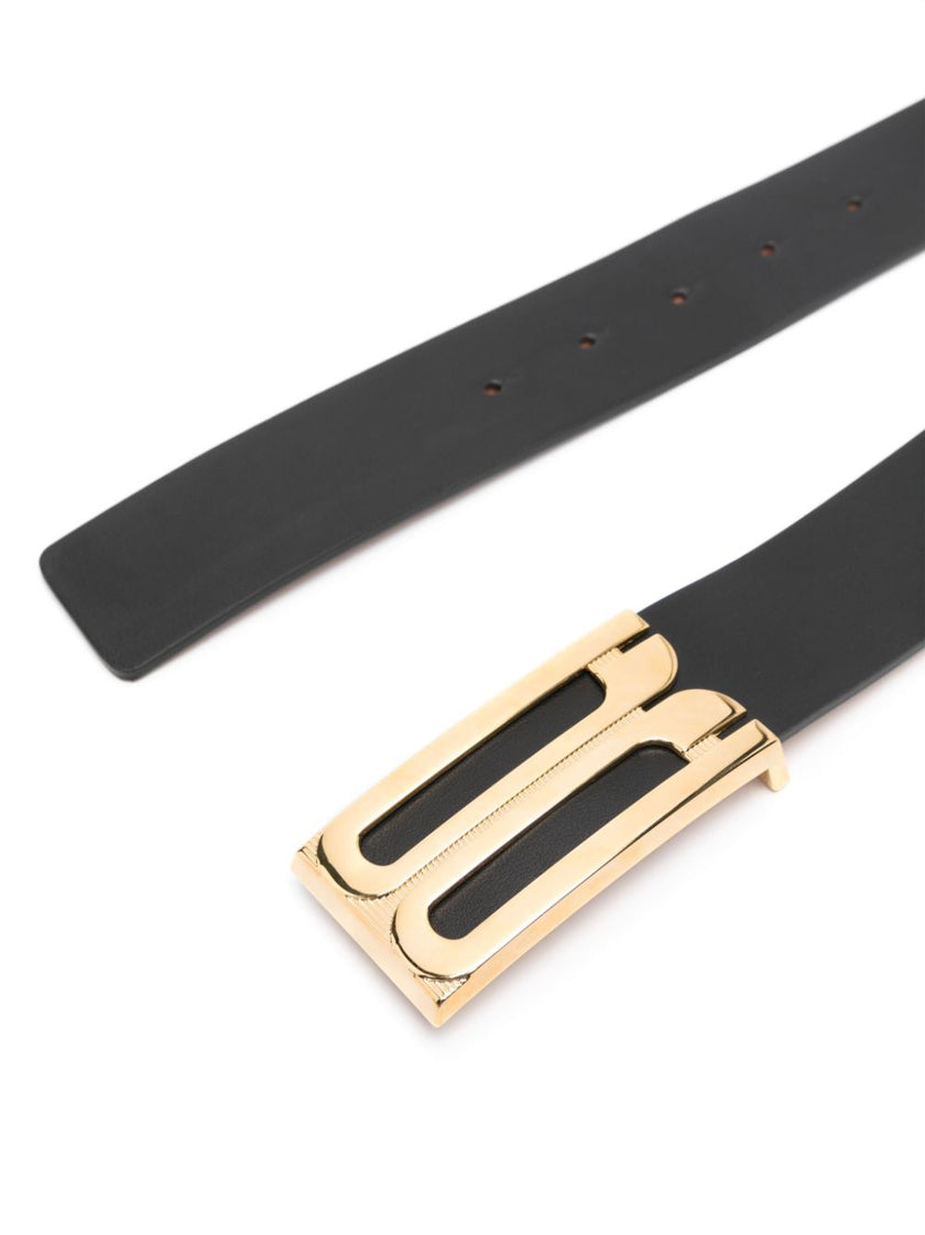 Victoria Beckham Jumbo Frame logo-buckle leather belt