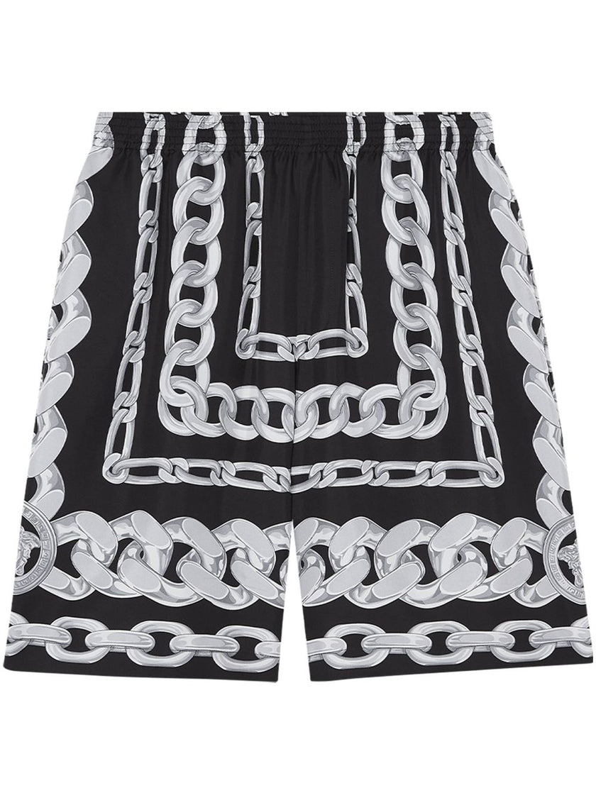 Versace Medusa Chains Silk Shorts