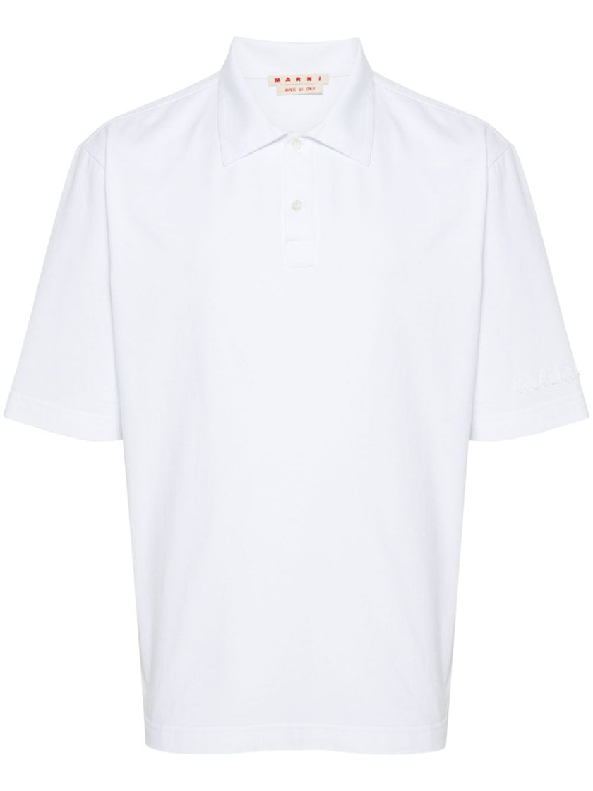 Marni logo-patch polo shirt