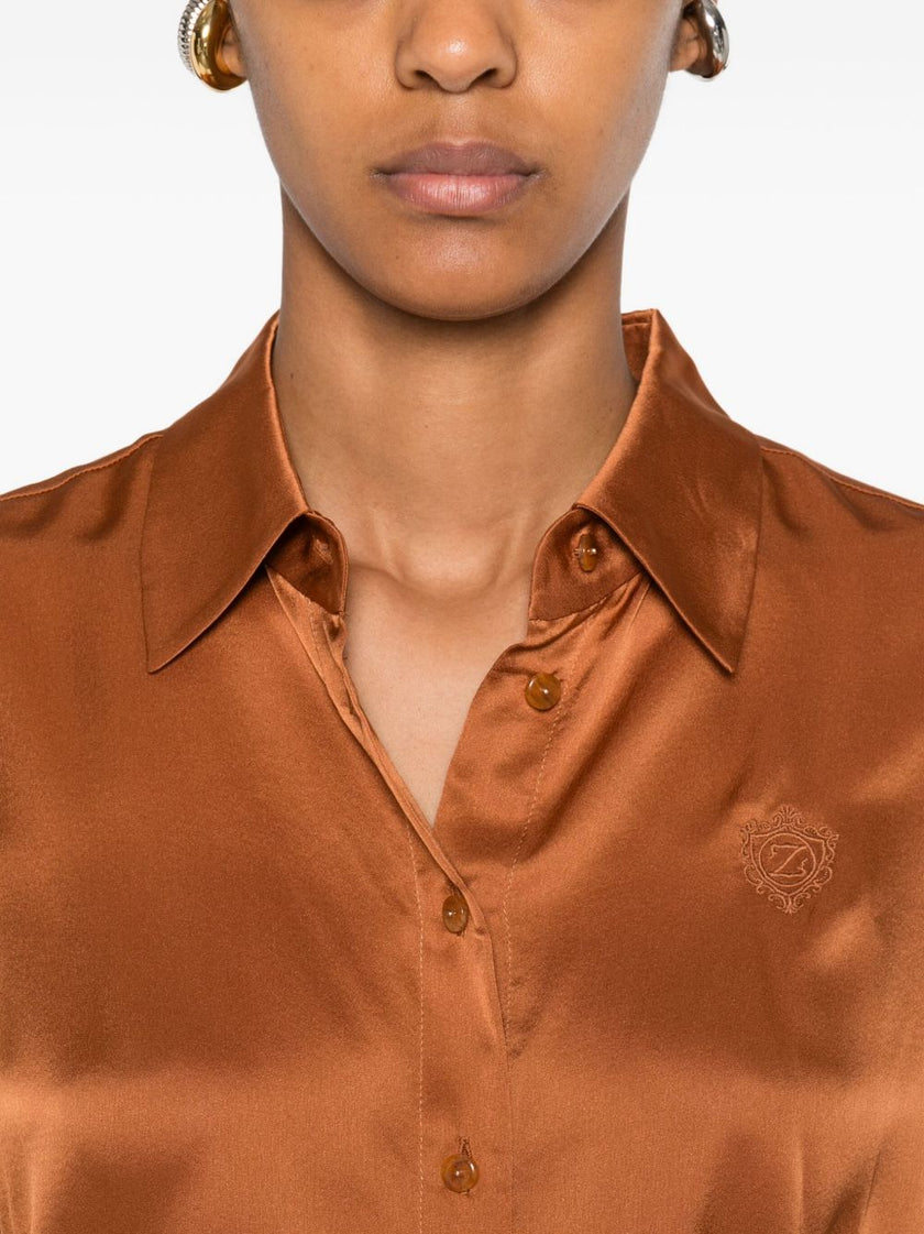 Zimmermann Embroidered silk shirt