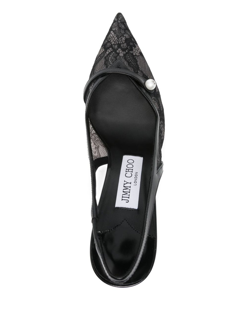 Jimmy Choo Amita 45 patent leather slingback pumps