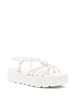 Gianvito Rossi Hebe leather knotted platform sandals.