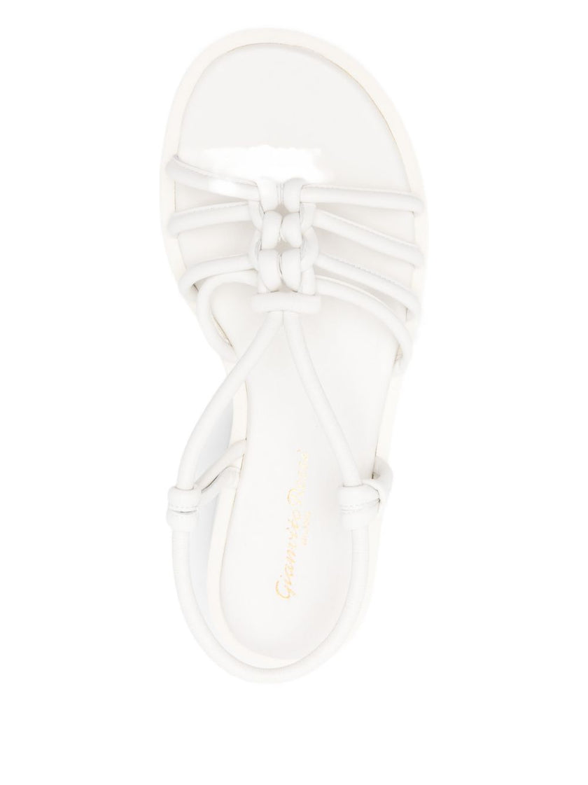 Gianvito Rossi Hebe leather knotted platform sandals.