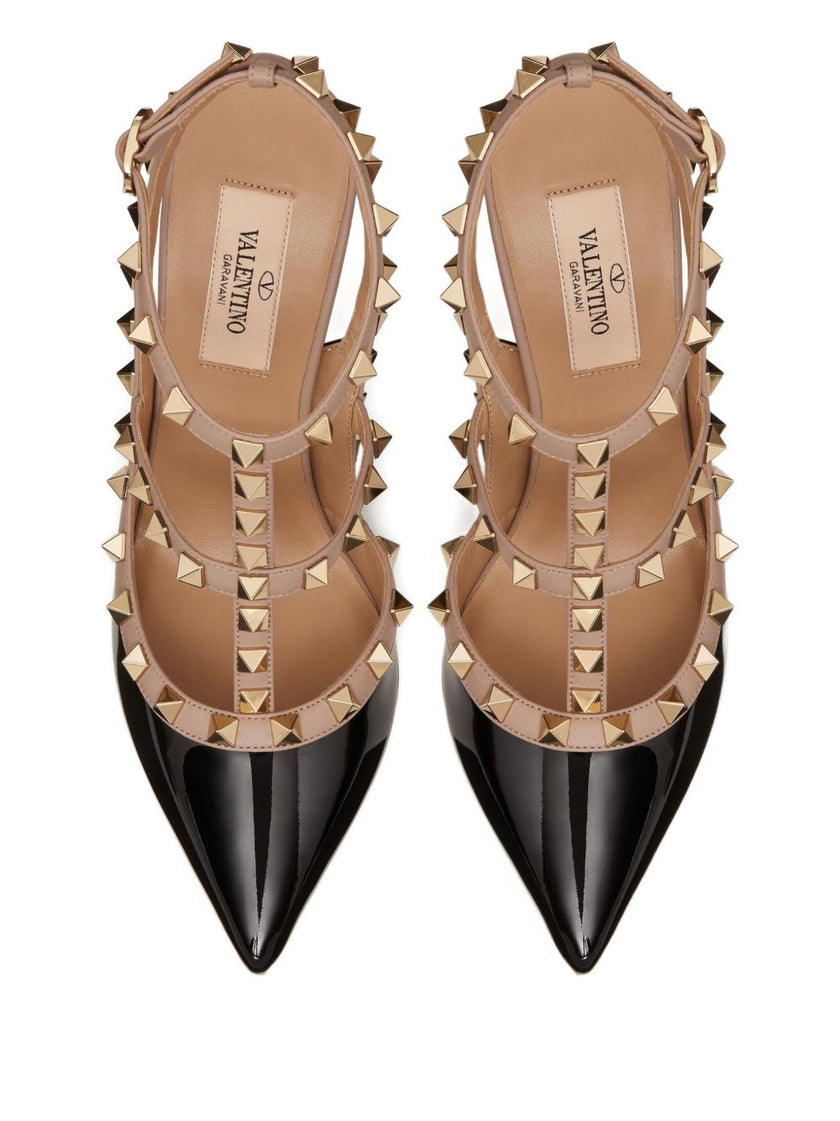 Valentino Garavani Rockstud Patent Pumps With 100mm Straps