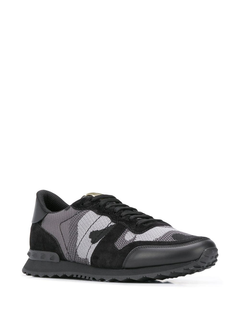 Valentino Garavani Rockrunner Camouflage Sneaker In Fabric-Mesh