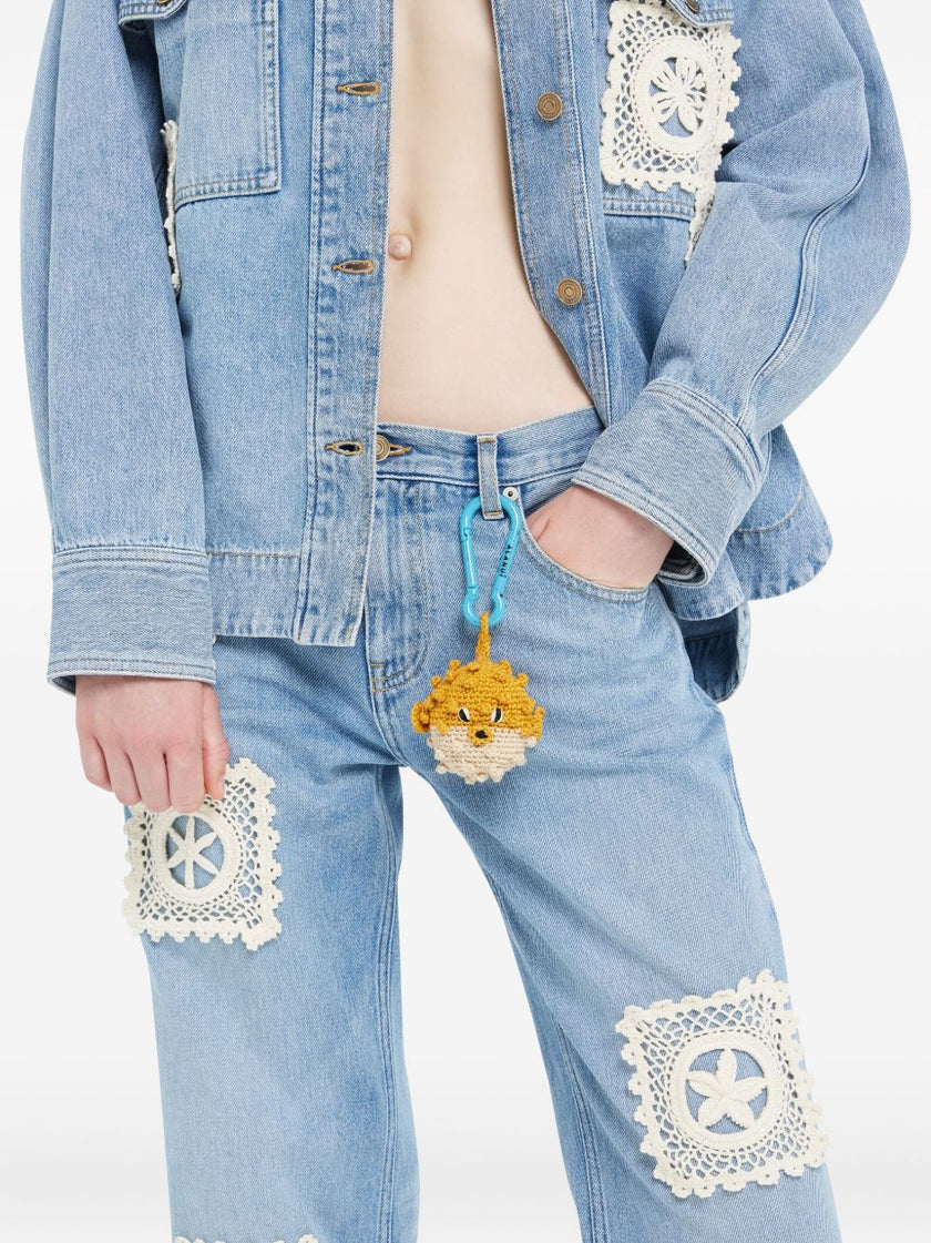 Alanui Handmade Puffer Fish Crochet Key Holder