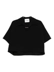 Jil Sander V-neck short sleeves straight hem Cropped polo shirt