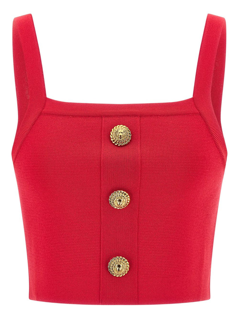 Balmain Knit bralette top with buttons