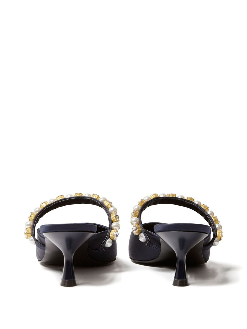 Stella McCartney Elsa Narrow Heel Shoes Decorated with Pearls