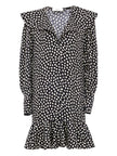 Chloé Chloe V-neck long sleeves Dotted silk dress