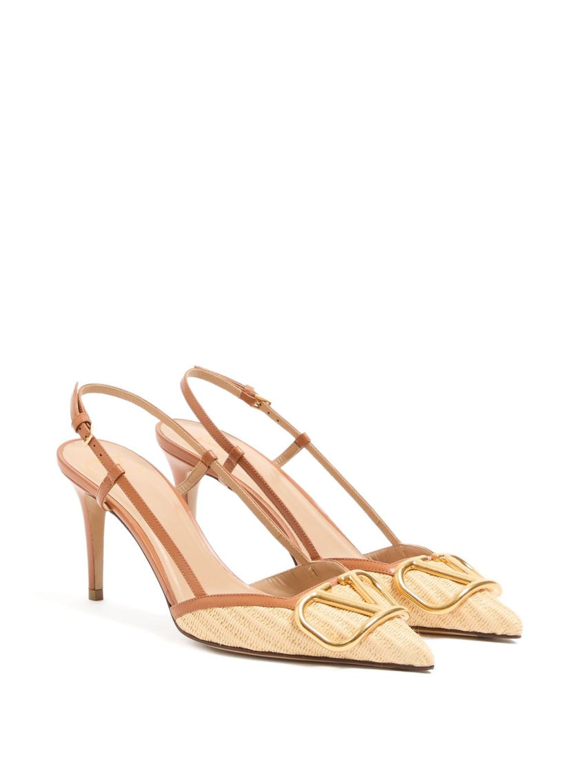 Valentino Garavani VLogo Signature leather slingback pumps