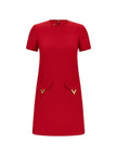 Valentino VLogo Signature wool and silk dress