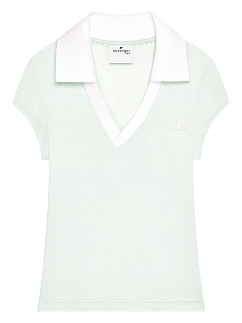 Courreges Pre CourrÃ¨ges Logo cropped polo shirt
