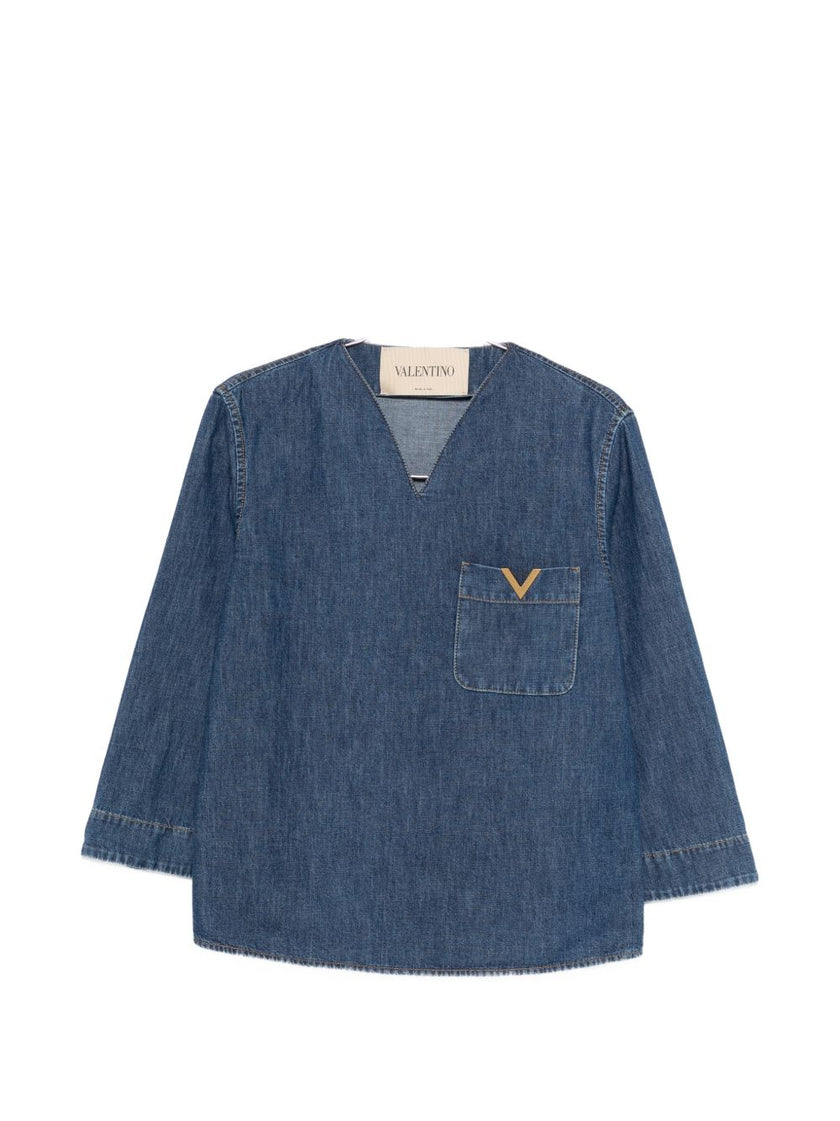 Valentino VLogo Signature denim blouse